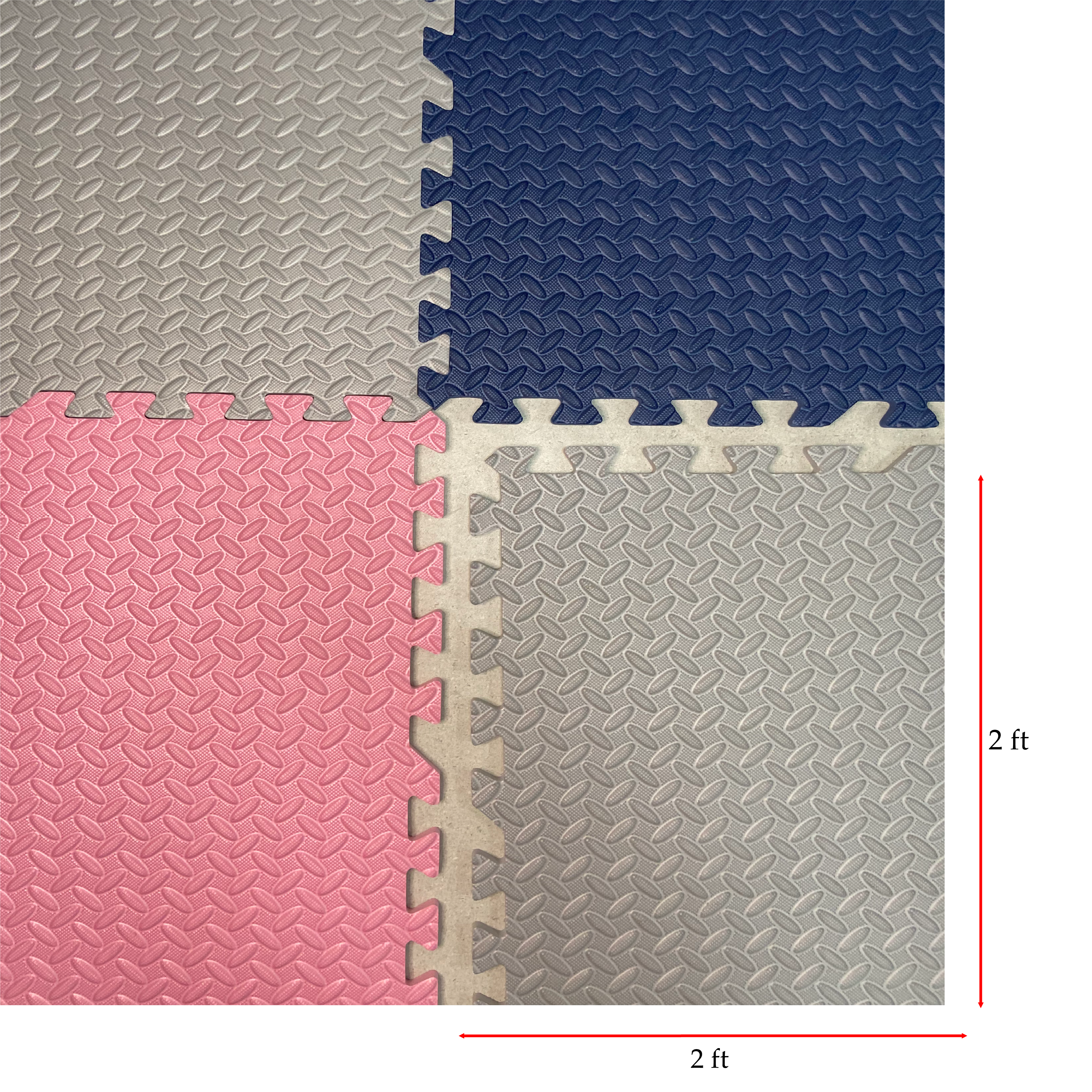 EVA Mats for Kids Foam Tiles Floor  - Pink, Grey, Navy Blue