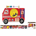 Wooden Toy For Kids: Public Vehicle Fire Engine Wall Play Board