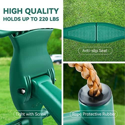 Glider Swing Dual Ride Kids Rope Tree Swing Seat for Outdoor Backyard Playground  (Green)