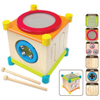 Wooden Toy For Kids - Melody Cube Indoor Toy, Rubber Wood, Made in Thailand