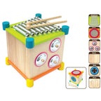 Wooden Toy For Kids - Melody Cube Indoor Toy, Rubber Wood, Made in Thailand